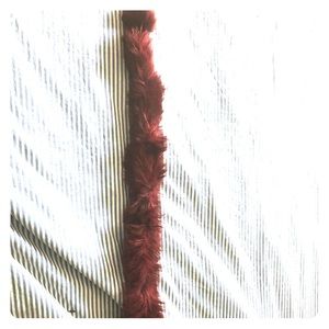 Red dyed rabbit fur scarf